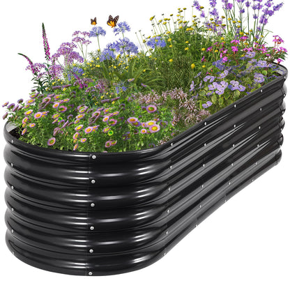 Permade Galvanized Raised Garden Bed Outdoor- Raised Beds for Gardening| Metal Planter Box, Steel Raised Garden Bed Kit with Safety Edging and Gloves for Vegetables, Flower, Herbs (6x2x1.4FT, Gray)