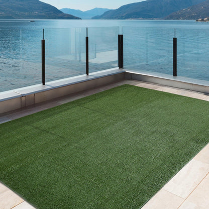 iCustomRug Synthetic Grass Rug – 6 x 13ft Lawn Green Turf Carpet for Patios, Yards, Boats, Camping – Indoor/Outdoor Use
