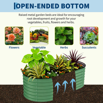 GarveeLife 2 Pcs Raised Garden Beds Outdoor 6x3x2 ft - Galvanized Steel Planter Box for Vegetables, Flowers, Rust-Resistant Garden Box, Easy Assembly Raised Beds, Durable Planters for Outdoor Plants
