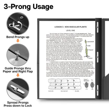 Dunwell Plastic Folders with 3 Prongs, (12 Pack, Black), 2-Pocket Folders with Fasteners, Durable Acid-Free Poly for Long Term Use, Includes Labels