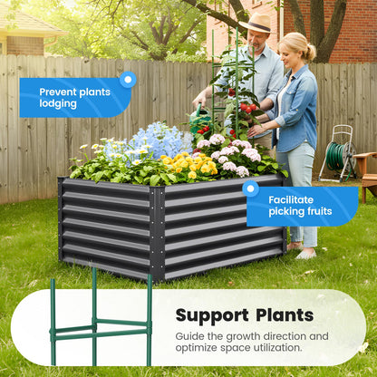 Quictent Galvanized Raised Garden Bed 4x3x2ft Tall Garden Bed Extra Height 22.4" Hold 24cft Soil Outdoor Heightened Planter Box for Deep Root Vegetables Herbs Tomato Cage Included, Dark Grey