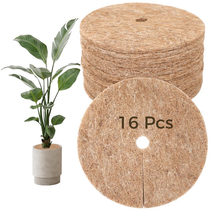 Coconut Fiber Mulch Ring, Natural Coco Coir Tree Protector Mat Tree Protection, 9.8 in Tree Rings Disc Plant Cover, Tree Rings Disc for Indoor Outdoor Plants and Landscaping