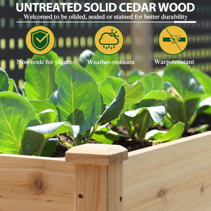 BlueWish 48"W x 24"D x 30"H Raised Garden Bed, Cedar Garden Bed with Detachable Black Liner, Drainage Holes, Raised Garden Beds Outdoor 330 lbs Capacity, Raised Beds for Gardening, Vegetable, Flower