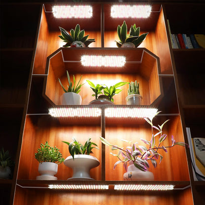5Pack 2026 Ultra-Thin Panel Grow Lights for Seed Starting, Vegetables, Greenhouse & Under Cabinet & Shelf Plants with Timer 4/8/12/16/20H, Free Connect Full Spectrum Indoor LED Plant Growing Lamps