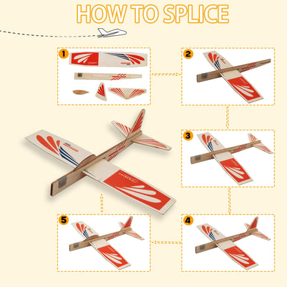 Barsha Space Balsa Wood Airplane Toys Set | Wooden Airplane Kits | 4 Balsa Wood Glider Planes, Model Toy Airplane Kits | Classic Toys for Children