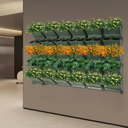 30-Piece Vertical Wall-Mounted PP Planter, Indoor Outdoor Green Wall Garden Planter Kit, Garden Self Watering Wall-Mounted Planter Plant Flower Pot Holder for Home, Office, Balcony
