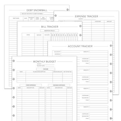BetterNote Finance Plan Refill for Discbound Notebooks, Bill, Account, Expense, Budget, Debt Snowball, Fits Levenger Circa, The Happy Planner, Arc Systems, TUL, Talia, 1 Year Supply (9-Disc, 7"x9.25")