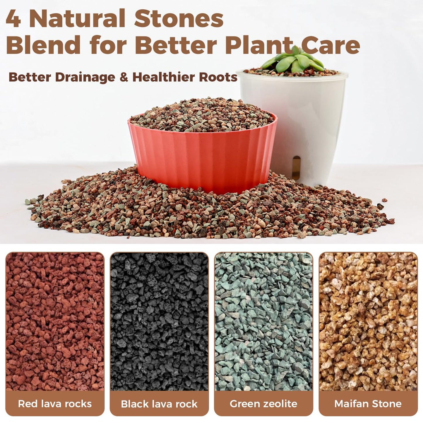 18lb Mix Lava Rocks for Plants 1/8" Horticultural Pumice for Plants, Succulent Cactus Soil Potting Mix - Horticultural Sand Aquarium Gravel Drainage Rocks for Potted Plant, Bonsai Soil, Top Dressing