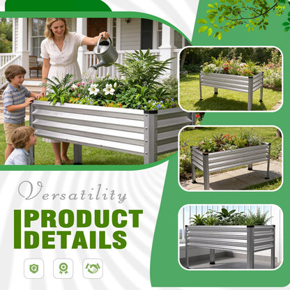 Yardbliss Large Galvanized Raised Garden Bed Outdoor with Legs, Load Capacity 1200LB, 48x26x30in Raised Garden Bed, for Backyard/Patio/Balcony/Gardening/Vegetables Flowers, Sliver