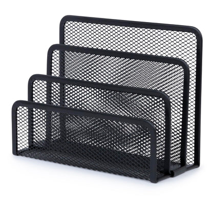 YBM HOME Desk Mail Organizer for Office, 3-Slot Mesh Letter Sorter/Holder Black 2250