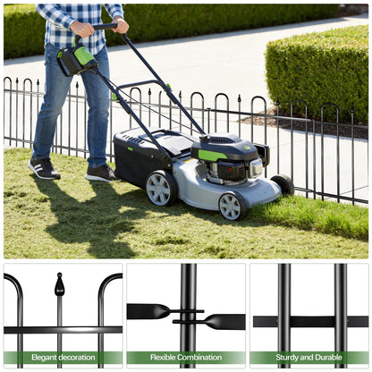 24.3ft(L) x 24in(H) 10 Panels Metal Rustproof Decorative Garden Fence, No Dig Animal Barrier Fence, Outdoor Border Fence Panels with Ground Stake, for Pets, Flower Bed, Yard, Patio