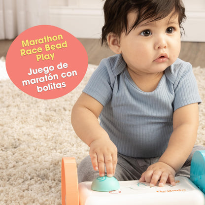 BEBÉ FUERTE By Robin Arzόn - Marathon Maze 2-in-1 Activity Mirror Baby Activity Center Sensory Toys Workout Bilingual and Toddler Gifts for Ages 3 Months Up,Orange & Blue Maze Activity Mirror,Medium