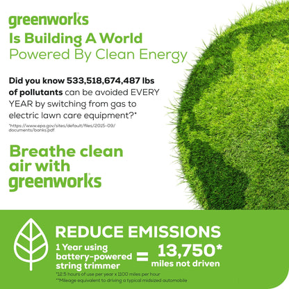 Greenworks 24V Cordless String Trimmer/Edger (Gen 2), 12" Cutting Width, Ultra-Light 6 lbs Design, with 2.0Ah Battery & Charger Included