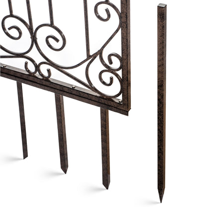 H Potter Large Metal Garden Trellis 32" W x 6 feet Tall — Heavy Duty Iron for Climbing Roses, Clematis, Ivy — Freestanding, Weather Resistant, Ground Spikes Included