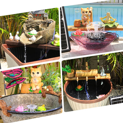 AISITIN 14W Rechargeable Solar Fountain with 4400mAh Battery, LED Colorful Lights, Remote Control & Superior Solar Glass Panels, DIY Solar Powered Water Fountain Pump for Bird Bath, Pond