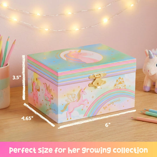 Giggle & Honey® Musical Jewelry Box for Girls - Kids Jewelry Box, Unicorn Toys for Girls 4-6, Unicorn Gifts