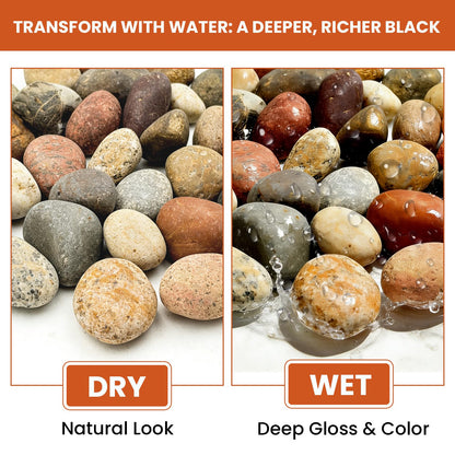 2-3 Inch Mixed Round Pebbles, Smooth River Rocks for Rock Painting, Planters, Vase Filler, Fish Tank, Aquarium Decor & Garden Landscaping, 12LB