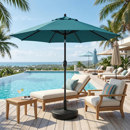 T&Jero Round Heavy Duty Plastic Patio Umbrella Base Stand Weight for Outdoor, 59 lb with Water and Sand Filled, Black