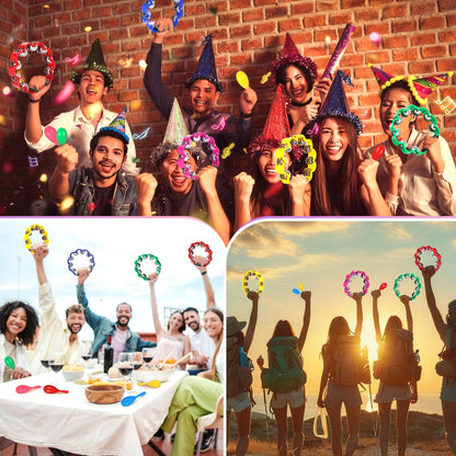 AOKISY 15 Pcs Petal Tambourine Set-with Sand Hammers Jingle All the Way!Double Row Metal Jingles Hand Held Percussion Drum for Bar Party KTV School Family Christian Dance Christmas Charity Project
