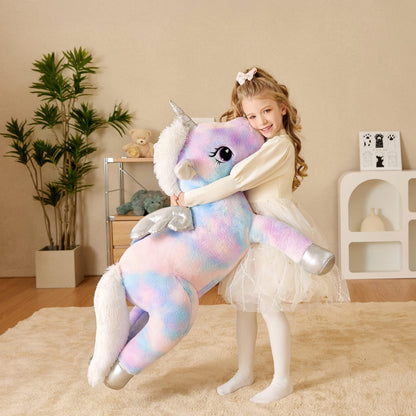 EARTHSOUND Giant Unicorn Stuffed Animal Plush Toy,Large Jumbo 43" Big Size Soft Toys,Cute Huge Plushy Fluffy Fat Plushie,Gifts for Kid