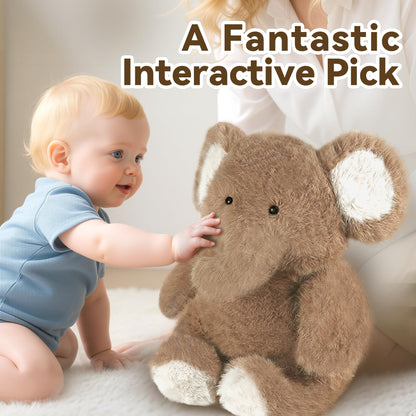 iPlay, iLearn Elephant Stuffed Animal, Soft Baby Plush Elephant Toy, Infant 18" Big Cute Fluffy Animal Toy, Nursery Bedtime Huggable Birthday Easter Basket Gift for Toddlers Girl Boy Kid Age 0 and up