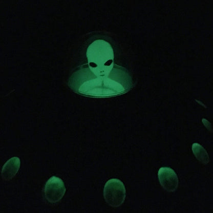 Off the Wall Toys Alien Glow-in-The-Dark UFO Space Ship and Bendable Action Figure Toy