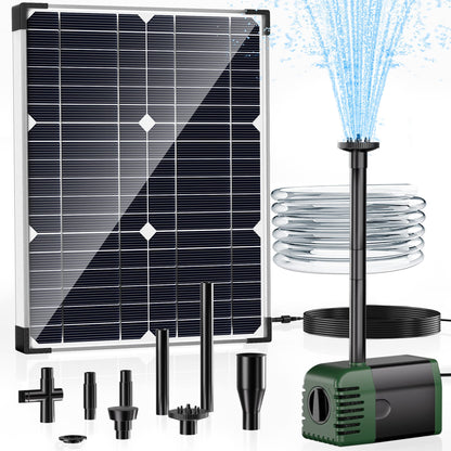 POPOSOAP Solar Water Pump Fountain,20W Solar Fountain Pump 320GPH Solar Powered Water Pump with Adjustable Flow, PVC Tubing and 16.4ft Cord Length for Ponds, Garden, Waterfall, Fish Pond