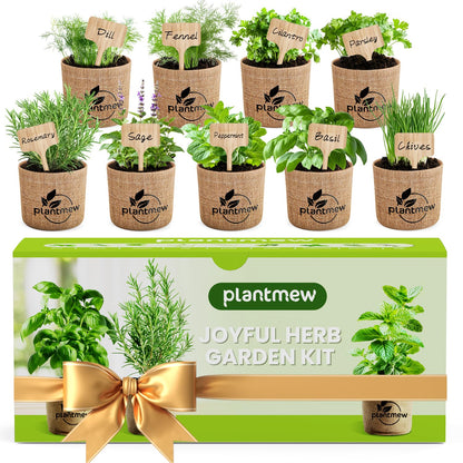 Gift for Women, Mom, Her – 9 Herb Indoor Window Garden Kit | Complete Herb Seeds Starter Set with Pots, Soil, Tools & Markers | Heirloom Herbs | Birthday, Housewarming, New Home, Mother's Day
