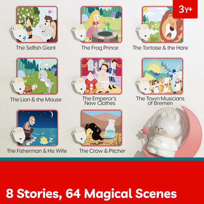 TOP BRIGHT Story Projector for Kids, Audio Books with 8 Stories and Music, Bedtime Story Telling Toys with Night Light, Christmas Easter Birthday Gifts for Kids, Toddler Toys for 3 Year Old Girl Boy