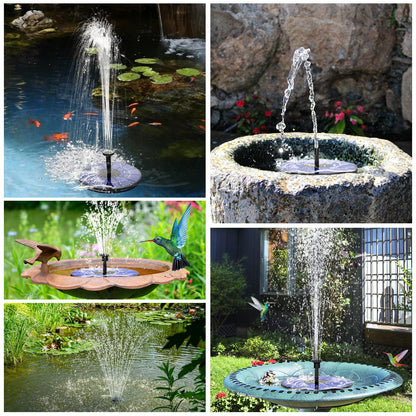 AISITIN 3.5W Solar Fountain Pump Built-in 1500mAh Battery, Bird Bath Fountain with 6 Nozzles, Solar Floating Water Pump for Bird Bath, Fish Tank, Pond, Pool, Garden and Outdoor