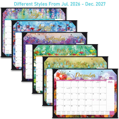 2026-2027 Desk Calendar - Large Desk Calendar 2026-2027, Jul 2026 - Dec 2027, 22" x 17", 26-27 Calendar Large 18 Months with Corner Protectors + Large Ruled Blocks, Desk Pad, To-Do List & Notes