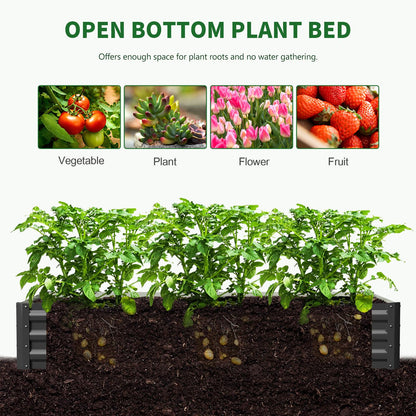 UrGROWA Galvanized Raised Garden Bed with Crop Cage Plant Protection Net Tent Kit for Garden Plant, 71"x35.4"x 59" Plants Protection Tent Cage Metal Planter Box Bottomless Planting Vegetables Outdoor