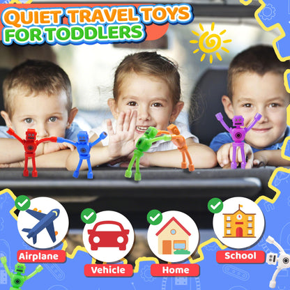 CHESLICR 10PC Magnetic Robot Men Travel Toys for Kids Toddlers Boys Fidget Toys Airplane Road Trip Car Travel Activities Essential Magnet Fidgets for Classroom Gifts Toy for Boy 3 4 5 6 Year Old