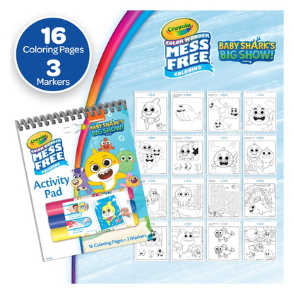 Crayola Nickelodeon Color Wonder Activity Pad Bundle (3pk), Mess Free Coloring Set for Toddlers & Kids, Blue’s Clues, Paw Patrol & Baby Shark, Gift for Kids, 3+