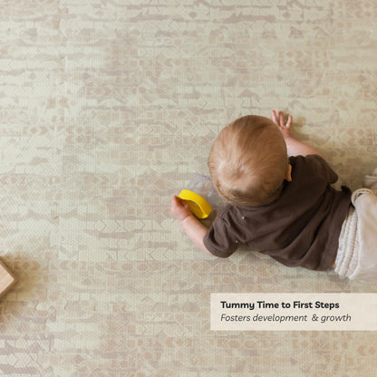 Little Landings Baby Play Mat for Floor - Sandstone (4x6ft) - Premium EVA Foam Play Mat for Babies & Toddlers (Ages 0-5+) Non-Toxic Playmat for Tummy Time, Crawling & Playroom - Stylish & Comfortable