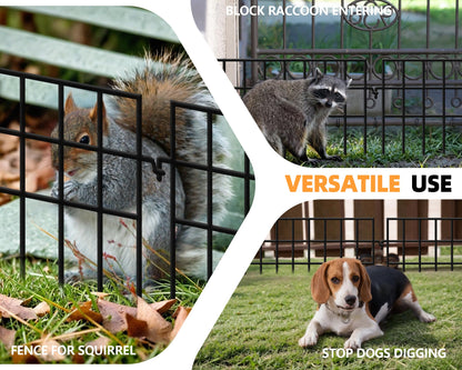 45.33ft(L) X 13in(H) Animal Barrier Fence No Dig, 32 Panels Rabbit Fences for Garden, Dog Digging Ground Defense Border Small Metal Fencing Under Barriers Blocker, Flower Bed, Patio