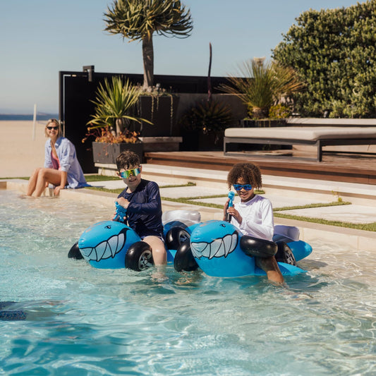 Hot Wheels & FUNBOY Sharkruiser Kids Pool Float with Water Squirter