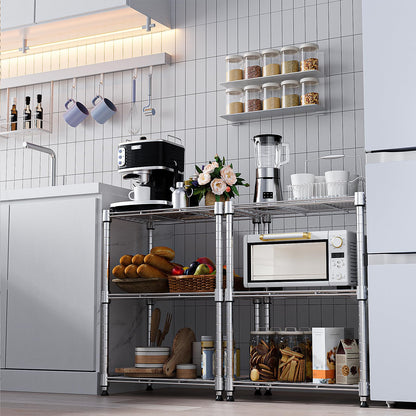 M MZG 450 lbs Wire Storage Shelving 3-Tier Utility Shelving Unit Steel Organizer Wire Rack for Home,Kitchen,Office,Chrome(11.8" D x 17.7" W x 26.4" H)