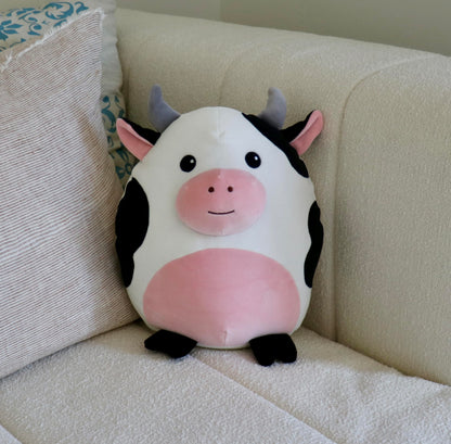 Snuggaboos Daisy The Cow Squish: 13-Inch Original Super Soft Plush Pillow Toy – Adorable and Cuddly Cow Stuffed Animal Plushie for All Ages for Kids and Adults