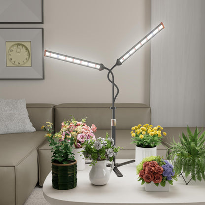 GooingTop Grow Light for Indoor Plants,5000K Full Spectrum Growing Plant Lamp with White Red Blue LED for Pots Succulents Seed Starting,Height Adjustable 10-32'' with Optional Dimming & Timer