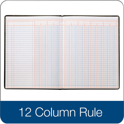 Adams Account Book, 7 x 9.25 Inches, Black, 12-Columns, 80 Pages (ARB8012M)