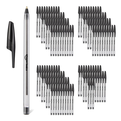 Amazon Basics Ballpoint Pens, Medium Point 1.0mm, Black Ink, 144-Pack