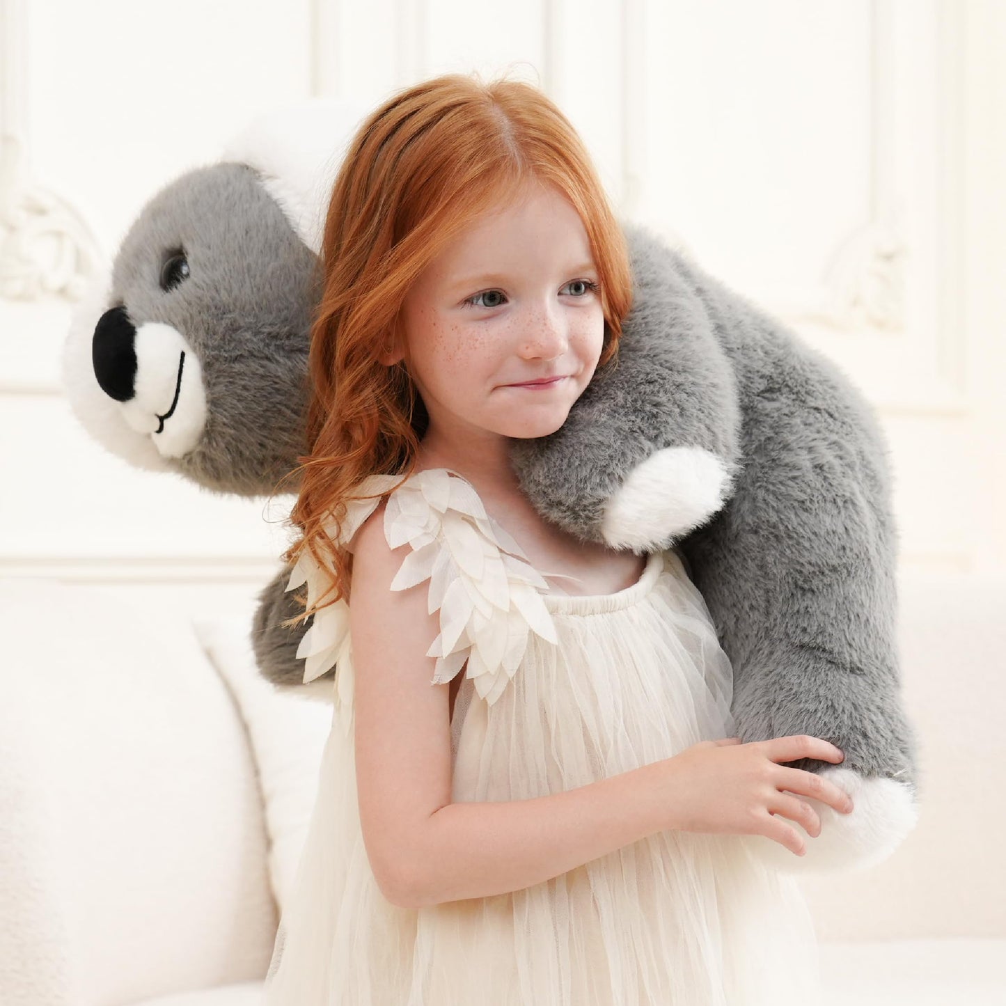 AmyToo Weighted Stuffed Animals, Giant Koala Stuffed Animal, Weighted Koala Plush, Toy Gifts for Kids & Adults, Gray, 4.5 lbs, 25 Inch