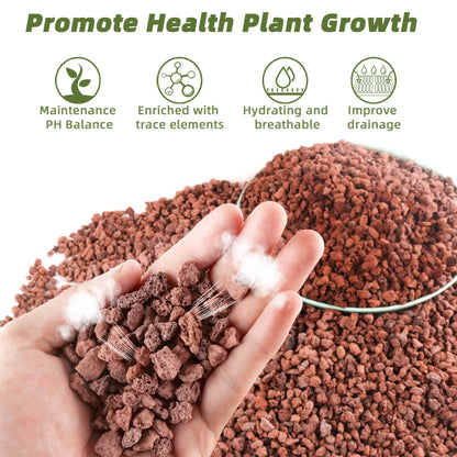 7LB Red Lava Rocks for Plants, Volcanic Rock Horticultural Lava Rock Soil for Landscaping Plants Drainage, Small Lava Rock Gravel for Succulents, Bonsai, Vase Fillers, Terrarium Plants, Top Dressing