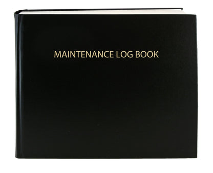BookFactory Black Maintenance Log Book - 120 Pages 9'' x 7'' Black Imitation Leather Cover Section Sewn Hardbound (Made in USA)