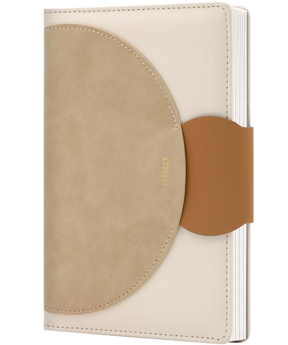 CAGIE Lined Journal for Women, 100GSM Leather Journals for Writing with Buckle Closure,A5 Hardcover Diary Journaling Notebooks for Business Work School Note Taking 5.9" x8.5 (Brown)