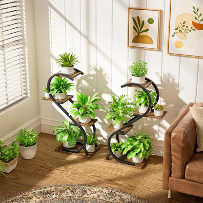 LATIBELL Plant Stand Indoor with Grow Light, 4 Tiered Metal Plant Shelf indoor, 29'' Plant Stands for Indoor Plants Multiple, Flower Stands for Indoor Plants Living Room, Patio, Balcony (2 Pack)