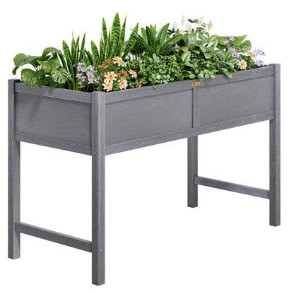 TT Nature HDPE Raised Garden Bed with Legs, 47x22x30 inch Outdoor Elevated Planter Box for Vegetables, Herbs & Flowers, Weather-Resistant Raised Garden Beds for Patio, Balcony & Backyard Gardening