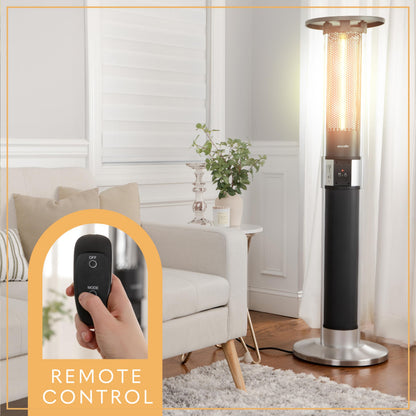 SereneLife Infrared Patio Heater, 1500W Electric with Remote Control, IP24 Approved, Anodized Aluminum Alloy Frame, Indoor/Outdoor for Restaurant, Backyard, Garage, Decks