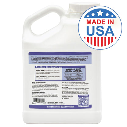 Airmax PondClear Liquid Bacteria for Lakes, Ponds & Water Garden Treatments, Natural Bio Clarifier & Cleaner for Crystal Clear Water, Remove Nutrients & Noxious Odor, Fish, Pet & Plant Safe, 1 Gallon